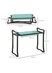 Rackhams 2 In1 Folding Garden Kneeler Foam Chair Pad Support Bench - 58L x 28W x 49Hcm - Grey - Steel,EVA - thumbnail 4