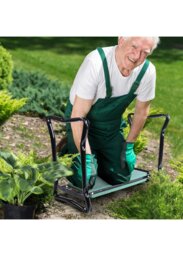 Rackhams 2 In1 Folding Garden Kneeler Foam Chair Pad Support Bench - 58L x 28W x 49Hcm - Grey - Steel,EVA - thumbnail 2