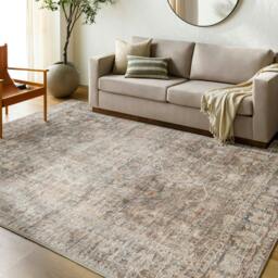 Rackhams Becki Owens Marlene-Vintage Brown Beige Traditional Vintage Boho Rug - 198 x 275 cm