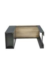 Rackhams Contrast Color Wooden Bar Table Dining Table with Open Shelves - Black - thumbnail 4