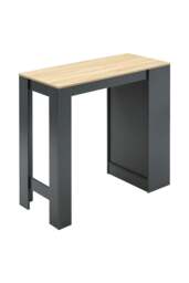 Rackhams Contrast Color Wooden Bar Table Dining Table with Open Shelves - Black - thumbnail 2