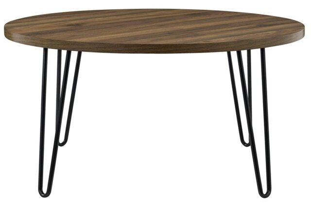 Rackhams Owen Retro Round Coffee Table in Walnut Look - Brown - image 1