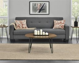 Rackhams Owen Retro Round Coffee Table in Walnut Look - Brown - thumbnail 3