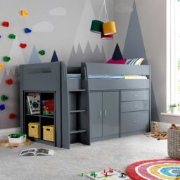 Rackhams Lacy Grey Storage Mid Sleeper Bed - Bed And Ortho Mattress - thumbnail 2