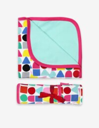 Rackhams Organic Pink Building Block Blanket - thumbnail 1