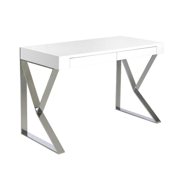 Rackhams White Wood and Chromed Steel Desk 3014 - image 1