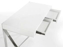 Rackhams White Wood and Chromed Steel Desk 3014 - thumbnail 5
