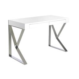 Rackhams White Wood and Chromed Steel Desk 3014