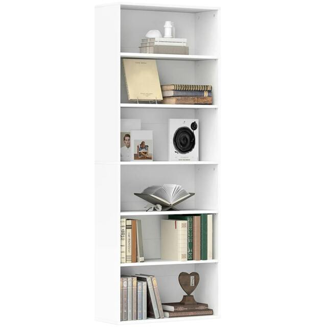Rackhams Six Shelf Bookcase - White