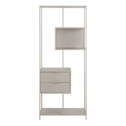 Rackhams Seaford Tall Grey Metal 2 Drawer Bookcase with 4 Shelves - 1 - Grey - Wood - thumbnail 2