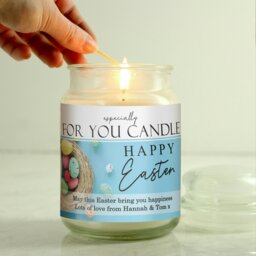 Rackhams Personalised Happy Easter Large Scented Candle Jar - thumbnail 2