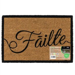 Rackhams Eco-Friendly Latex Backed Coir Entrance Doormat, 40x60cm - Failte - 1 - Brown - thumbnail 1