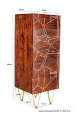 Rackhams Tall Chest of drawers Bishop Dark Mango - Wood - 5 - 45CM X 40CM X 120CM  (LXDXH) - thumbnail 4
