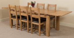 Rackhams Richmond Large Oak Extending Dining Table with Lincoln Oak Chairs - Natural Oak - 8 chairs - thumbnail 2