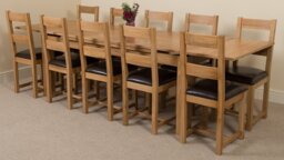 Rackhams Richmond Large Oak Extending Dining Table with Lincoln Oak Chairs - Natural Oak - 8 chairs - thumbnail 4