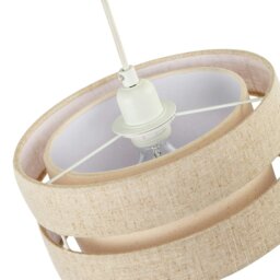 Rackhams Modern Natural Textured Oatmeal Linen Triple Tier Pendant Light Shade - thumbnail 4