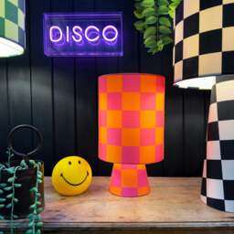 Rackhams Portable Checkerboard Velvet lamps in Tutti Frutti - Maxi - 112cm Height - Rechargeable LED Bulb - thumbnail 3