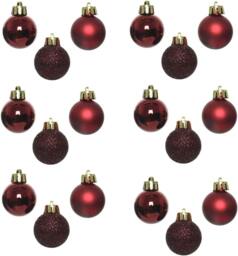 Rackhams Shatterproof Burgundy Christmas Baubles 3cm Pack Sizes for Trees, Garlands and Festive Displays - 12 Pack - PVC - Burgundy