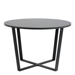 Rackhams Amble Round Dining Table with Black Marble Melamine Top & Black Legs - Black - No - Black - thumbnail 2
