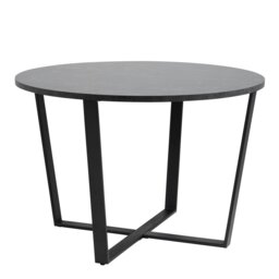 Rackhams Amble Round Dining Table with Black Marble Melamine Top & Black Legs - Black - No - Black - thumbnail 1