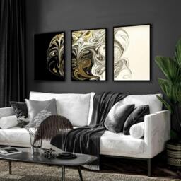 Rackhams Unique wall art for living room - set of 3 wall art prints - A2 16.54 x 23.39 in / 42 x 59.4 cm - Satin Photo paper 280 gsm - White Frame - thumbnail 5