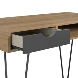 Rackhams Concord desk with storage in brown / black - thumbnail 1