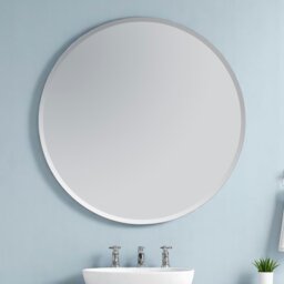 Rackhams Fitzrovia Round Wall Mounted Frameless Bevelled Edge Bathroom Mirror 45 x 45cm - thumbnail 1