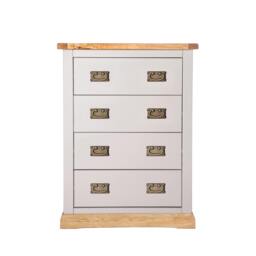 Rackhams Bomporto 4 Drawer Chest of Drawers Bras Drop Handle - Light Grey - thumbnail 2