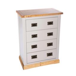 Rackhams Bomporto 4 Drawer Chest of Drawers Bras Drop Handle - Light Grey - thumbnail 3