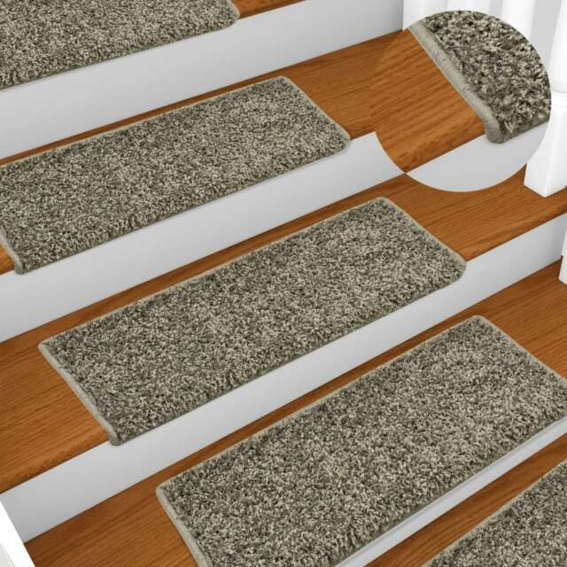 Rackhams Stair Mats 10 pcs 65x21x4 cm Grey