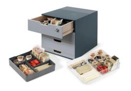 Rackhams COFFEE POINT Modular 4 Drawer Organiser Lockable Storage Box - Grey - thumbnail 2