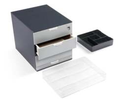 Rackhams COFFEE POINT Modular 4 Drawer Organiser Lockable Storage Box - Grey - thumbnail 4