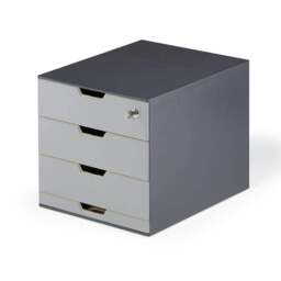 Rackhams COFFEE POINT Modular 4 Drawer Organiser Lockable Storage Box - Grey - thumbnail 1