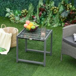 Rackhams Rattan End Table Side Coffee Desk Outdoor Patio Wicker Sofa Chat Garden Furniture - thumbnail 2