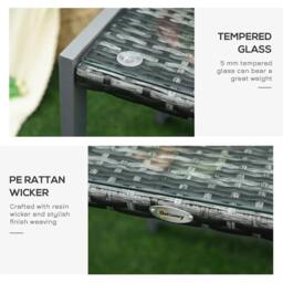 Rackhams Rattan End Table Side Coffee Desk Outdoor Patio Wicker Sofa Chat Garden Furniture - thumbnail 6