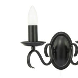 Rackhams Traditional Wall Light Fixture with Pull Switch and Black Arms and Sconces - thumbnail 3