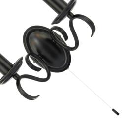 Rackhams Traditional Wall Light Fixture with Pull Switch and Black Arms and Sconces - thumbnail 4