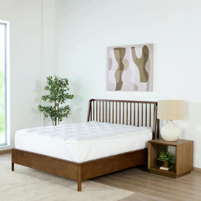 Rackhams Naturals Duck Feather Mattress Topper - White - Cotton - Single - image 1