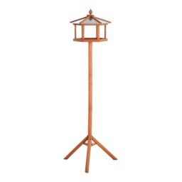 Rackhams Bird Table Wooden Feeding Station with Stand for Garden Wooden 153cm - thumbnail 2