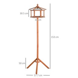 Rackhams Bird Table Wooden Feeding Station with Stand for Garden Wooden 153cm - thumbnail 5