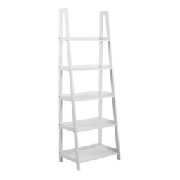 Rackhams Wally Bookcase with 5 shelves in White - 1 - White - Wood