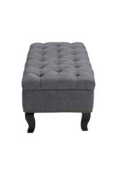 Rackhams Tufted Rectangle Ottoman Footstool - Grey - thumbnail 5
