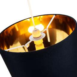 "Rackhams Contemporary Black Cotton 10"" Table/Pendant Lamp Shade with Shiny Golden Inner" - thumbnail 4