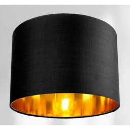 "Rackhams Contemporary Black Cotton 10"" Table/Pendant Lamp Shade with Shiny Golden Inner" - thumbnail 2