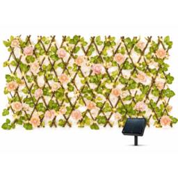 Rackhams Solar Garden Trellis – Pink Flower Trellis with LED Lights
