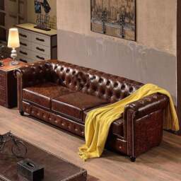 Rackhams Vintage Chesterfield Three Seater Sofa - Three Seater 212cm - thumbnail 1