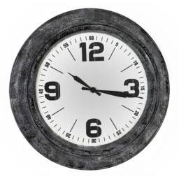Rackhams Roco Wall Clock - Silver/Black - 5cm x 45cm - Silver/Black - 100% Mixed