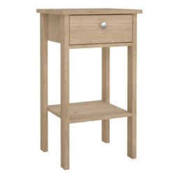 Rackhams Madrid Bedside Table with 1 Drawers in Jackson Hickory Oak - Brown - Manufactured wood - 1