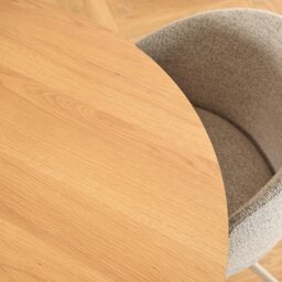 Rackhams Soli Round Dining Table in Oak/Grey 120x75cm Included 4 Ella Swivel Beige Dining Chair - Grey - No - Brown - thumbnail 4