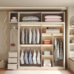 Rackhams Jansen Sliding Door Wardrobe - Cream - 160 x 60 x 200cm - thumbnail 2